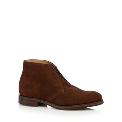 Loake Brown suede laced boots